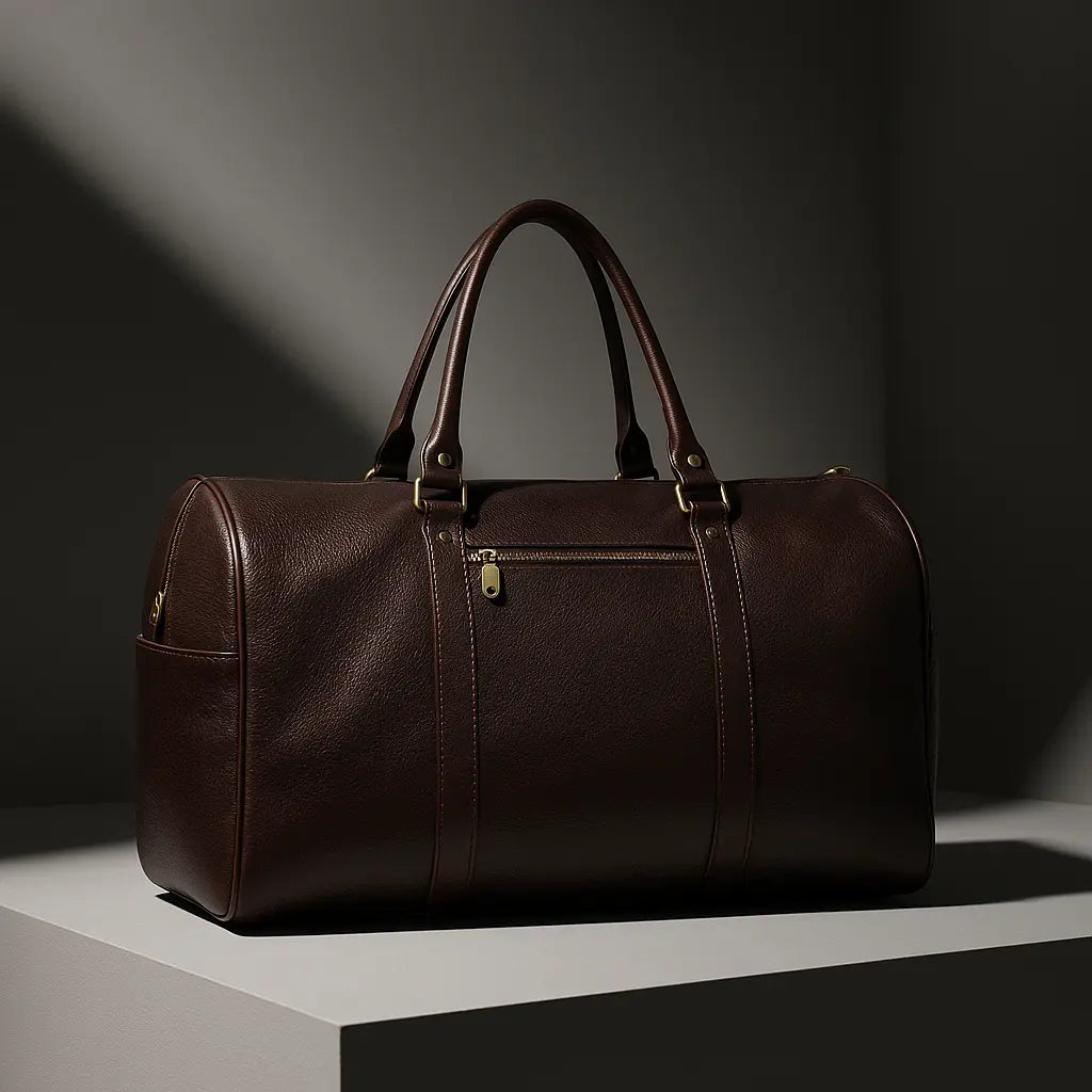 Vintage Brown Leather Duffle Bag Custom Leathers