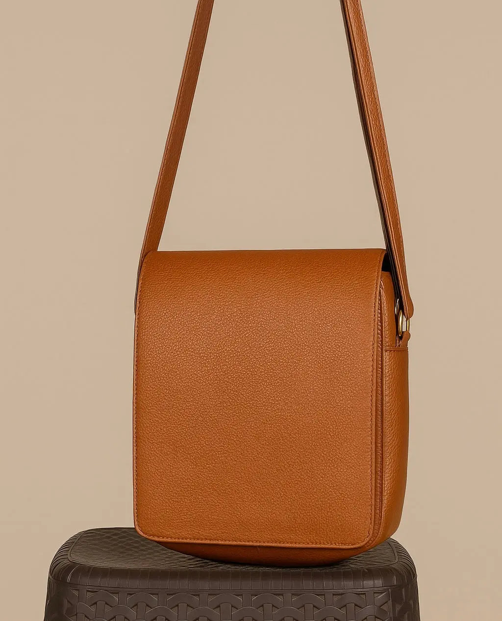 Girls' boxy mini in tan