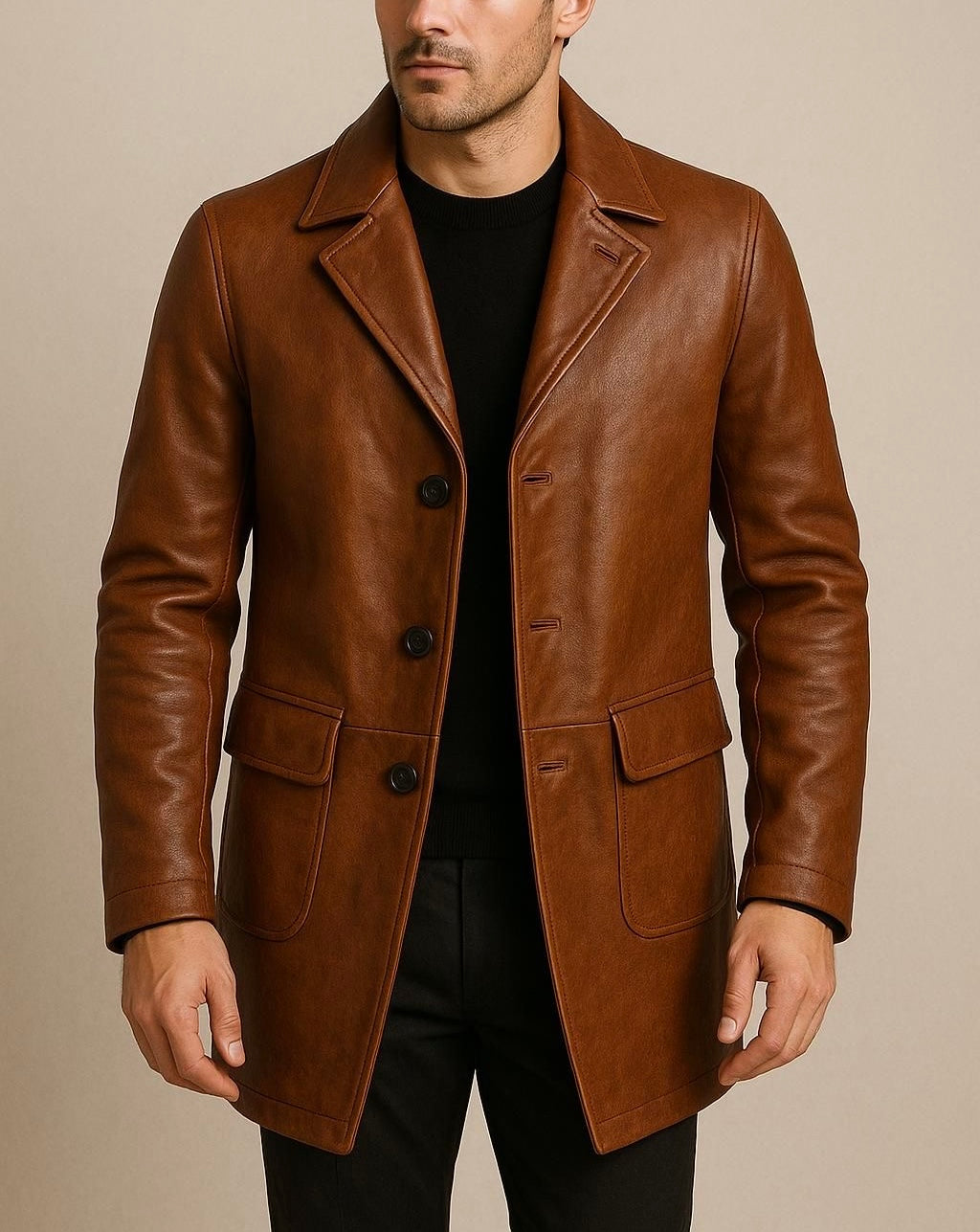 Boston Heritage Long Leather Coat