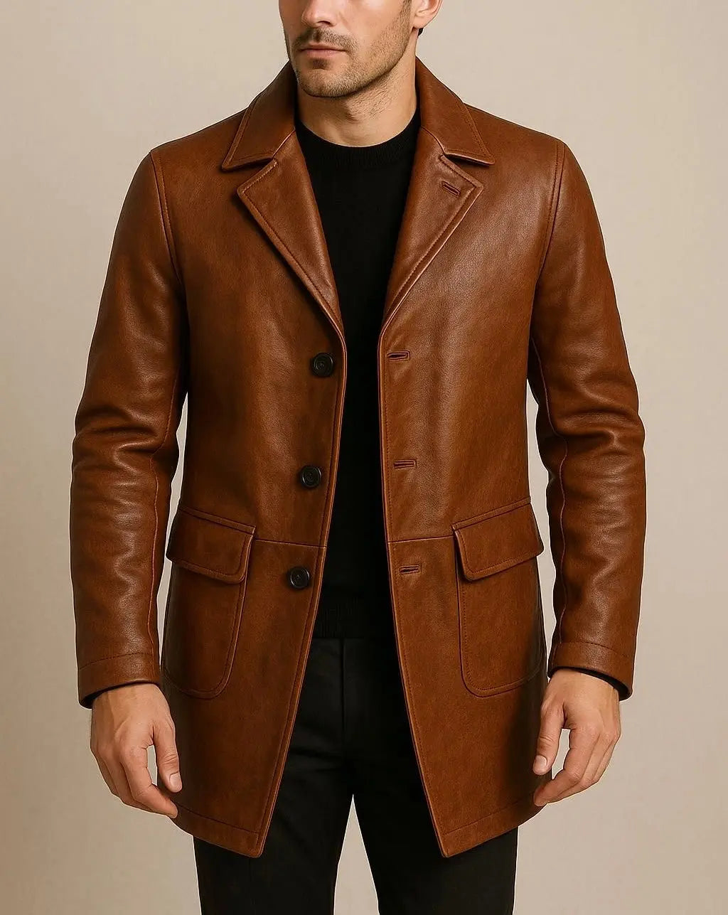 Boston Heritage Long Leather Coat - Custom Leathers