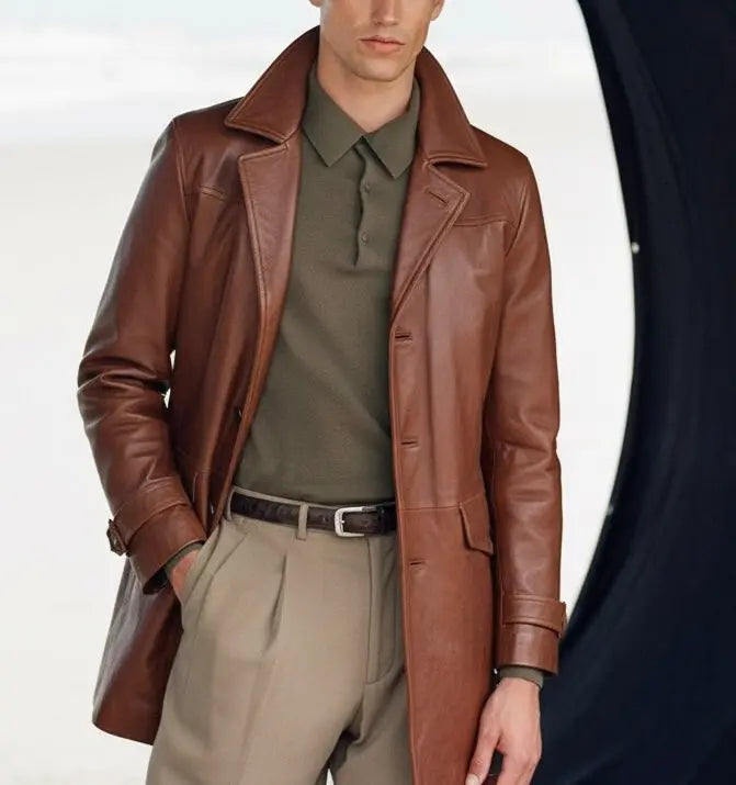 Spider Long Coat - Custom Leathers