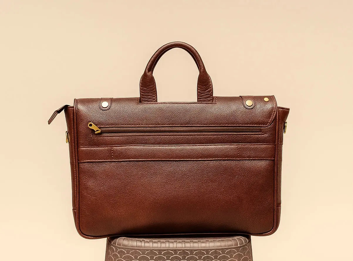 Executive Brown Leather Messenger Bag Custom Leathers