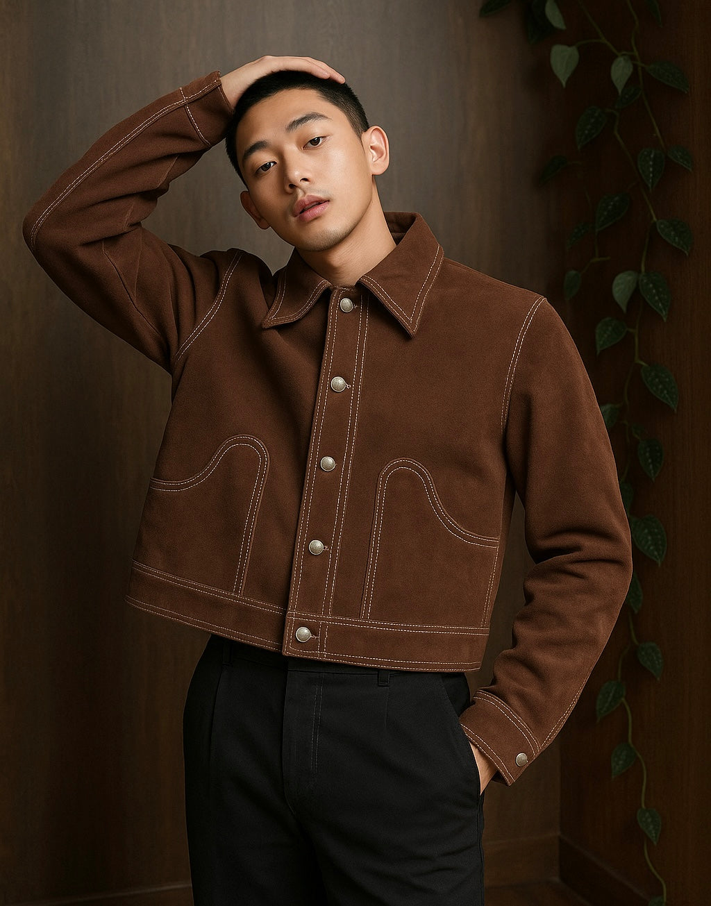 Men's Brown Suede Jacket