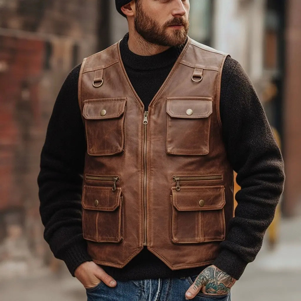 Saffron Vest Custom Leathers