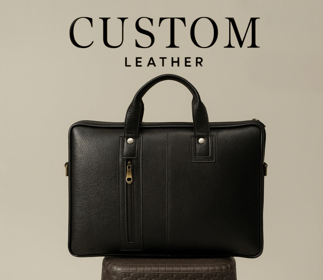 Black Leather Laptop Bag
