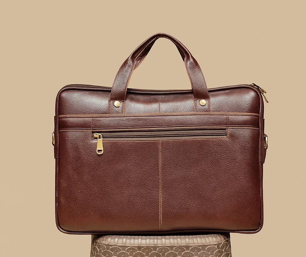 Classic Brown Leather Briefcase Custom Leathers