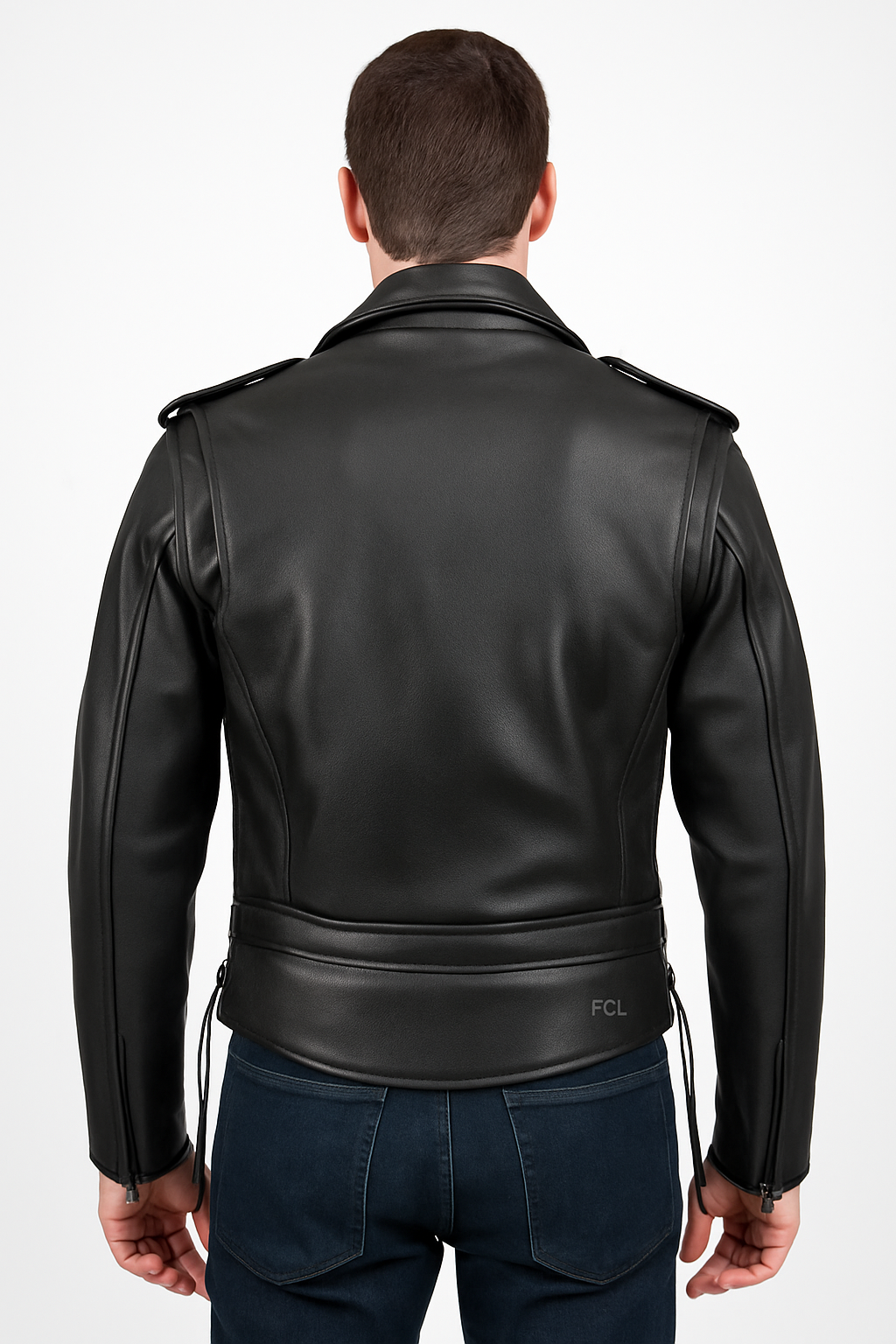 Classic Black Leather Motorcycle Jacket for Men – Fox Creek Style