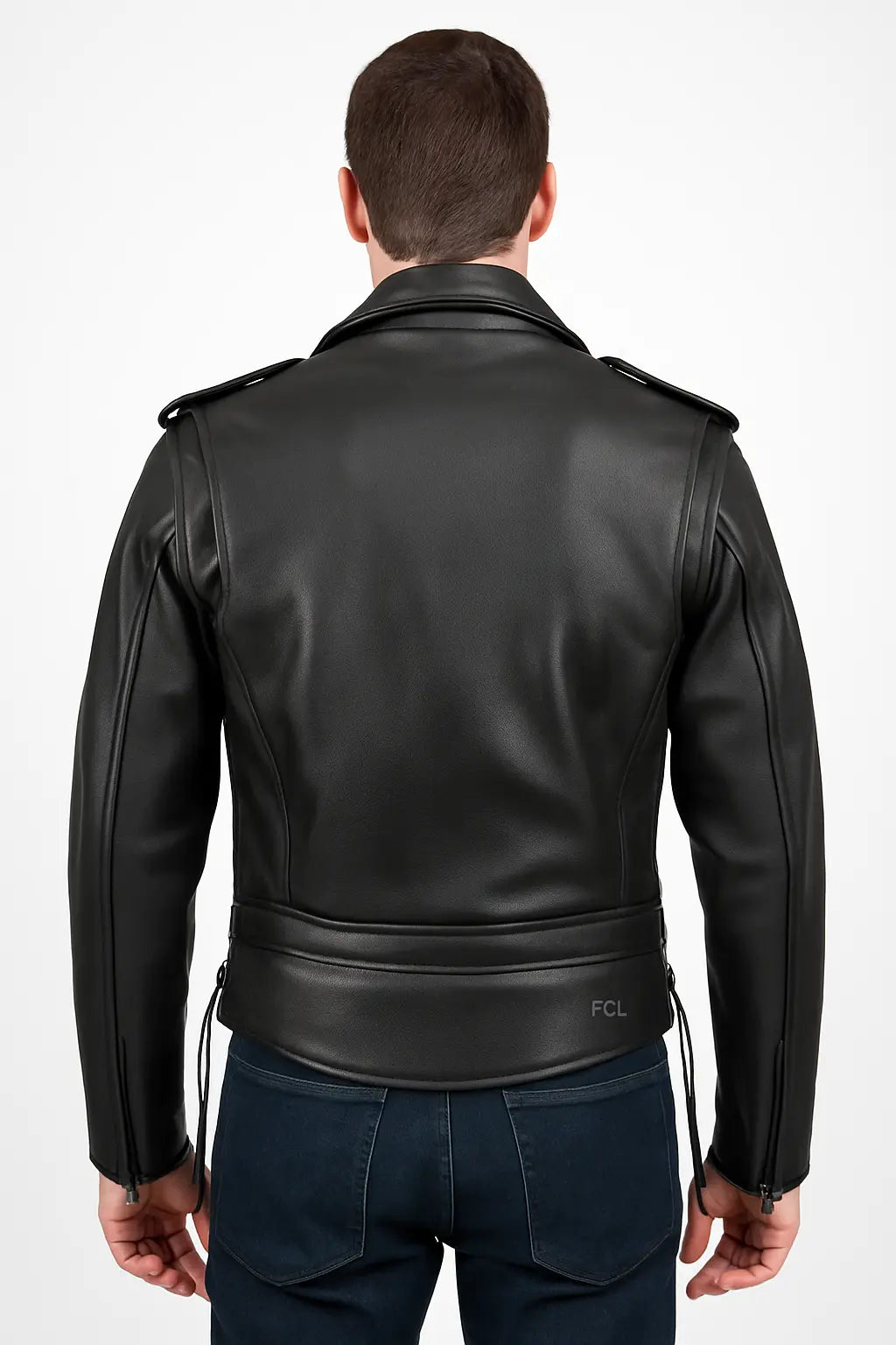 Classic Black Leather Motorcycle Jacket for Men – Fox Creek Style Custom Leathers