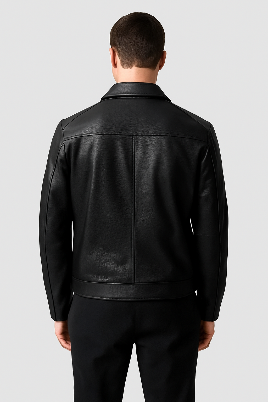 Classic Black Leather Biker Jacket for Men – Timeless & Edgy Style