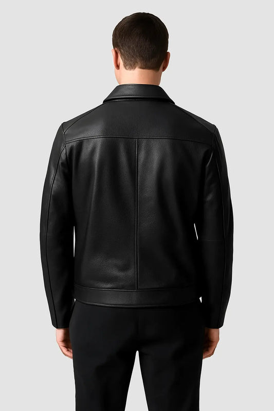 Classic Black Leather Biker Jacket for Men – Timeless & Edgy Style Custom Leathers