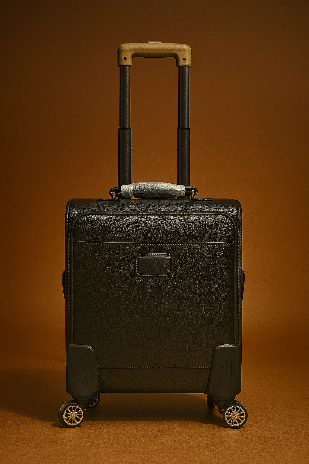 Premium Black Leather Cabin Trolley