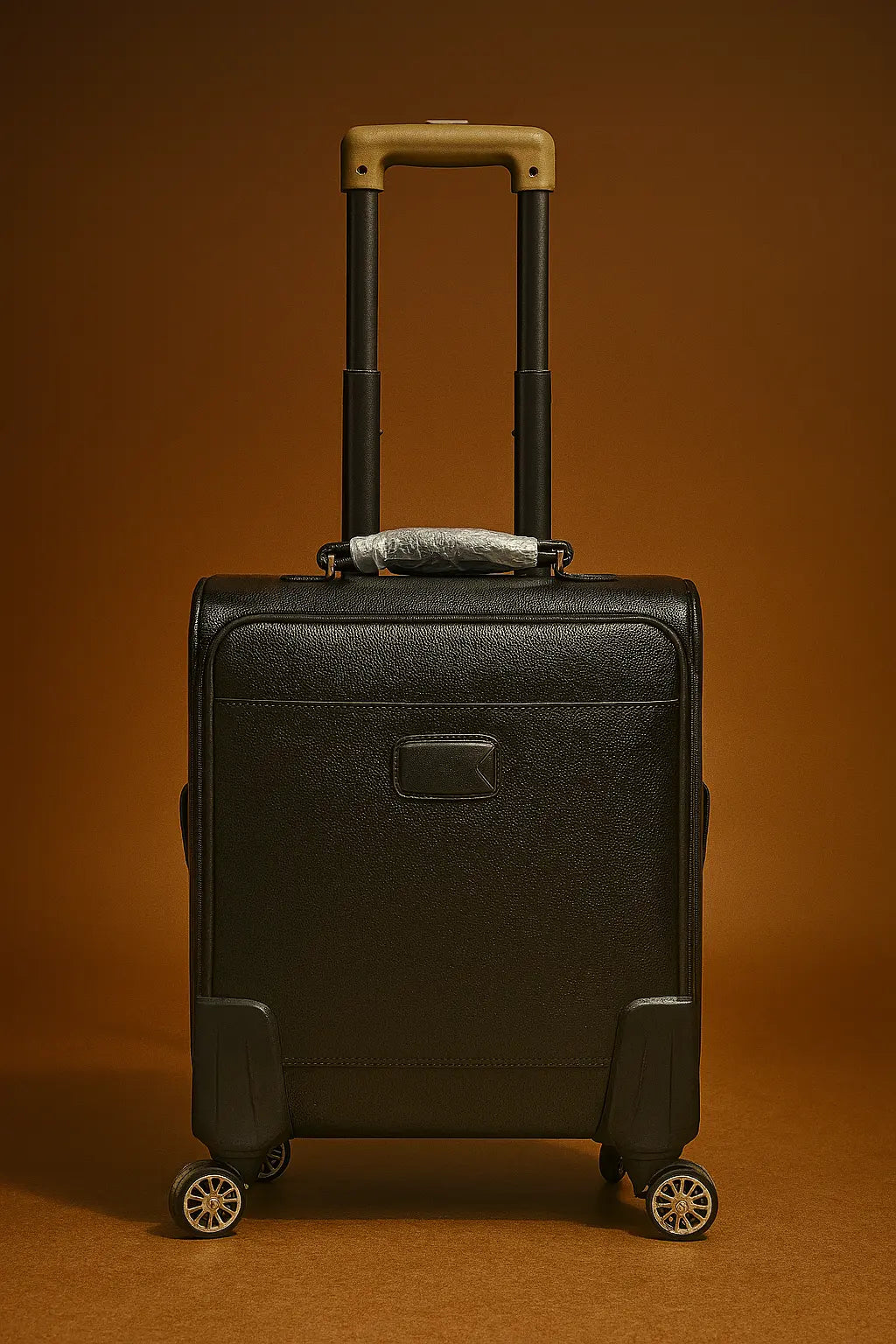 Premium Black Leather Cabin Trolley Custom Leathers