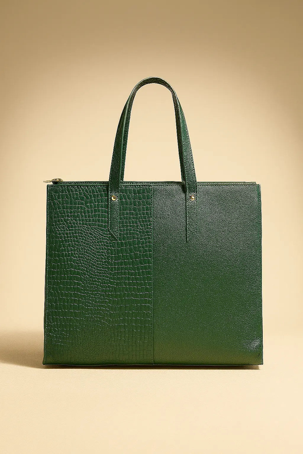 Emerald Green Structured Tote Bag Custom Leathers
