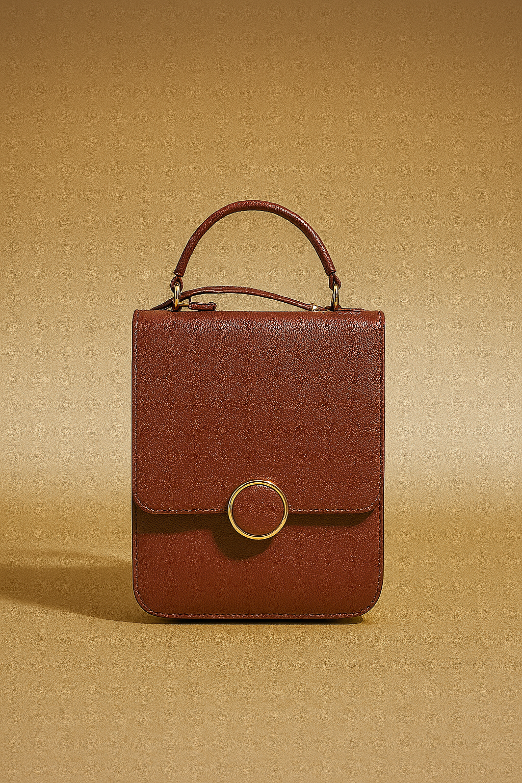 Minimalist Brown Leather Sling Bag