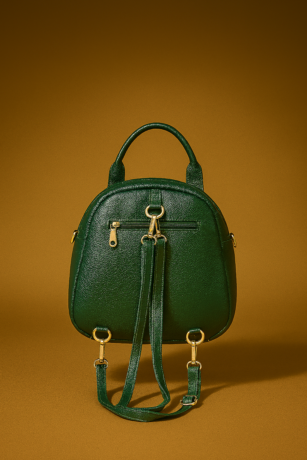 Emerald Green Croc-Texture Mini Backpack