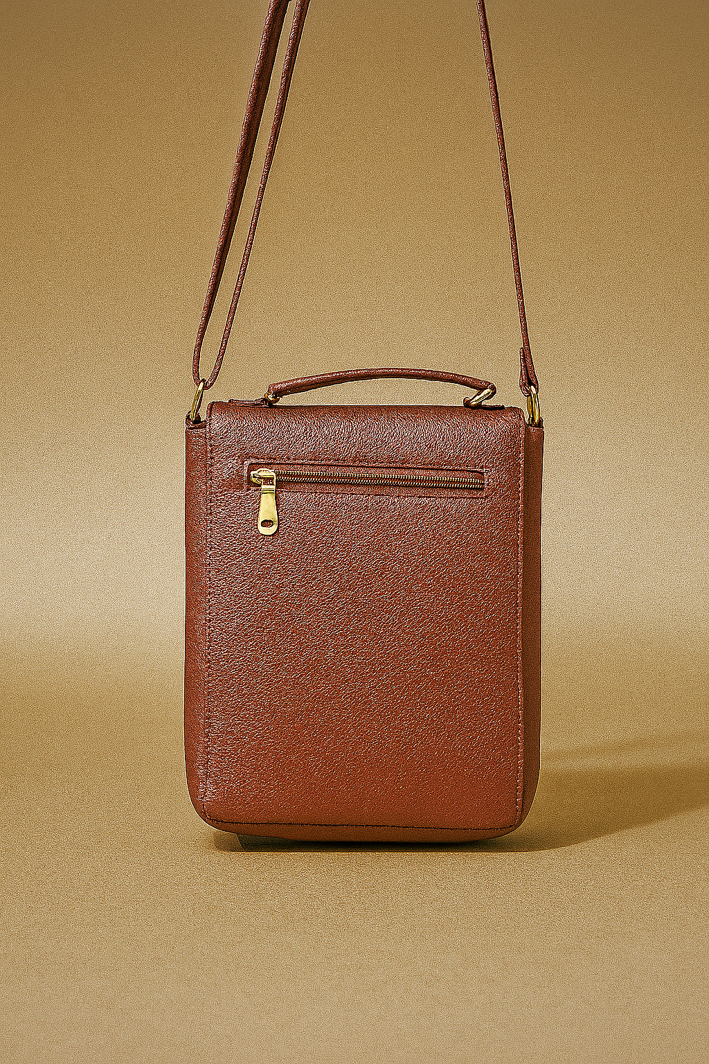 Minimalist Brown Leather Sling Bag