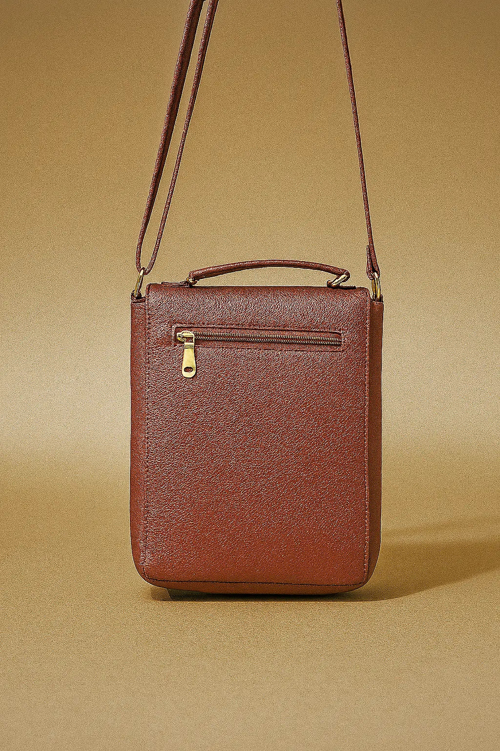 Minimalist Brown Leather Sling Bag Custom Leathers