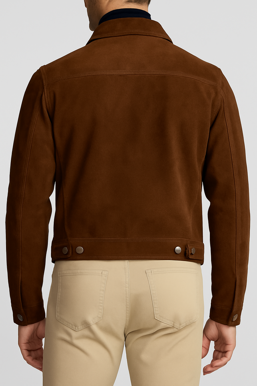 Men’s Classic Brown Suede Trucker Jacket – Smart & Timeless