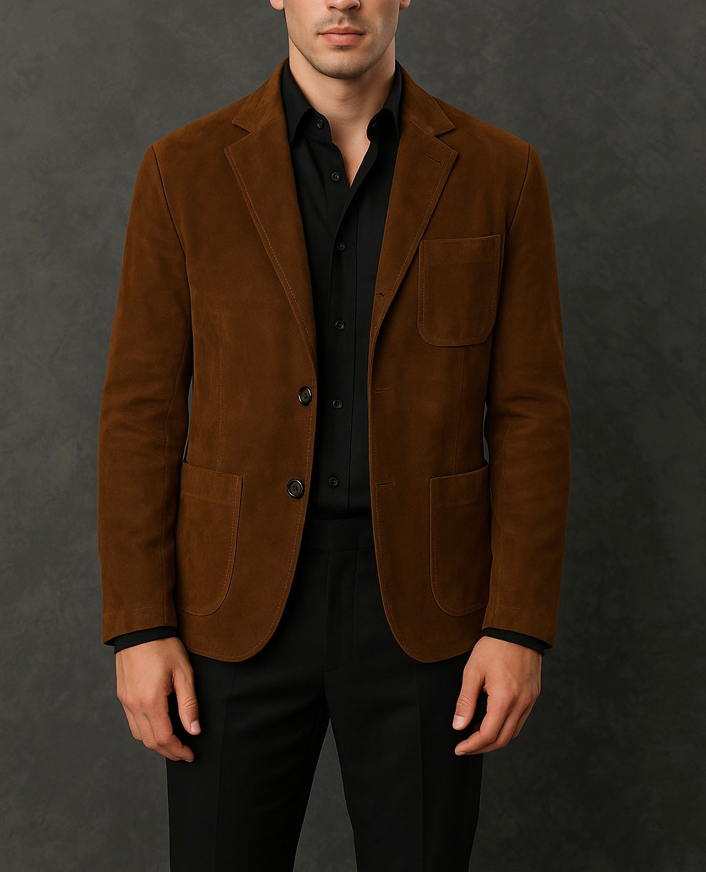 Men's Brown Suede Blazer