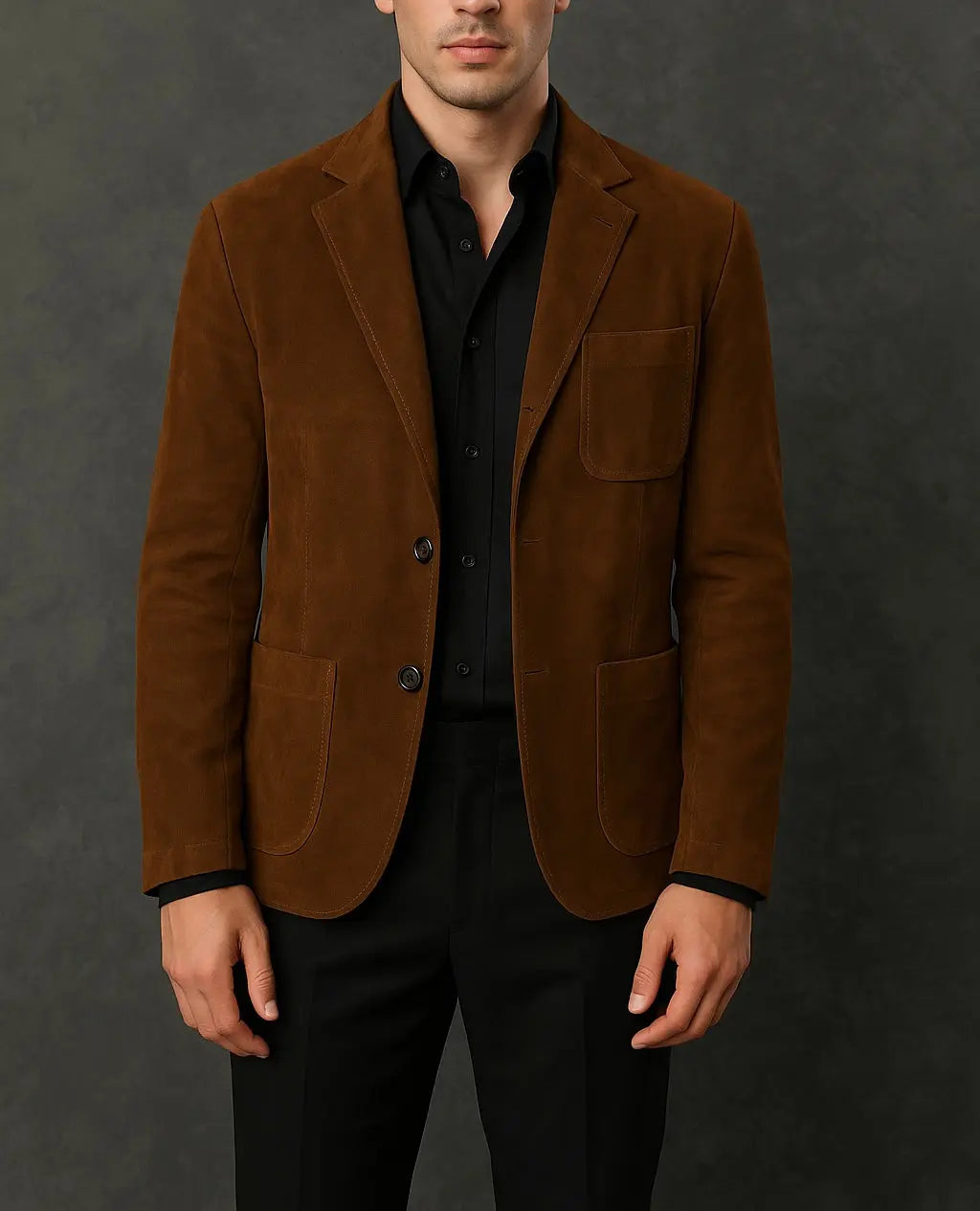 Men's Brown Suede Blazer Custom Leathers