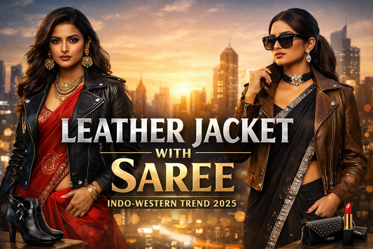 Leather Jacket With Saree — Indo-Western Trend 2026
