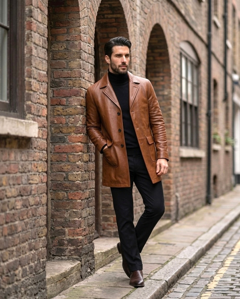 Boston Heritage Long Leather Coat