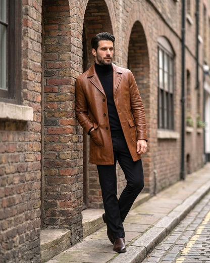 Boston Heritage Long Leather Coat