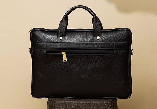 Black Leather Laptop Bag