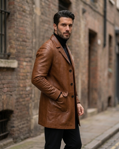 Boston Heritage Long Leather Coat