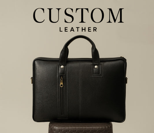 Black Leather Laptop Bag