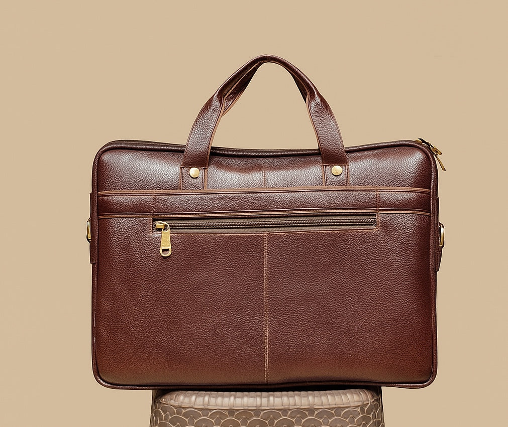 Classic Brown Leather Briefcase