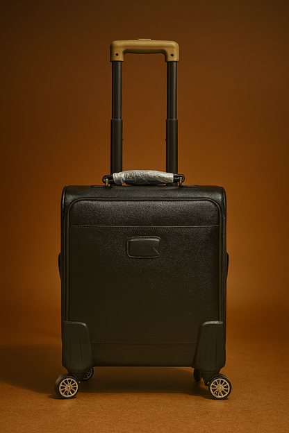 Premium Black Leather Cabin Trolley
