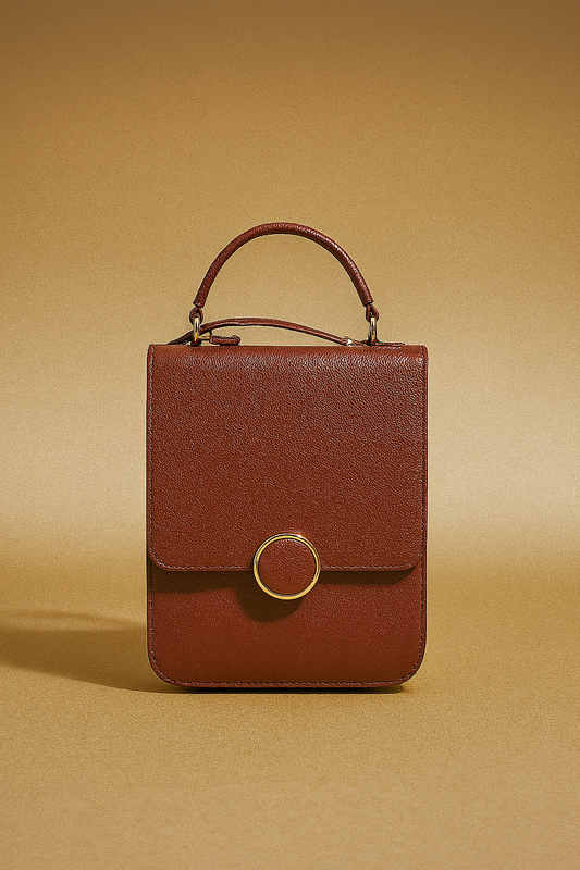 Minimalist Brown Leather Sling Bag