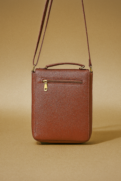 Minimalist Brown Leather Sling Bag