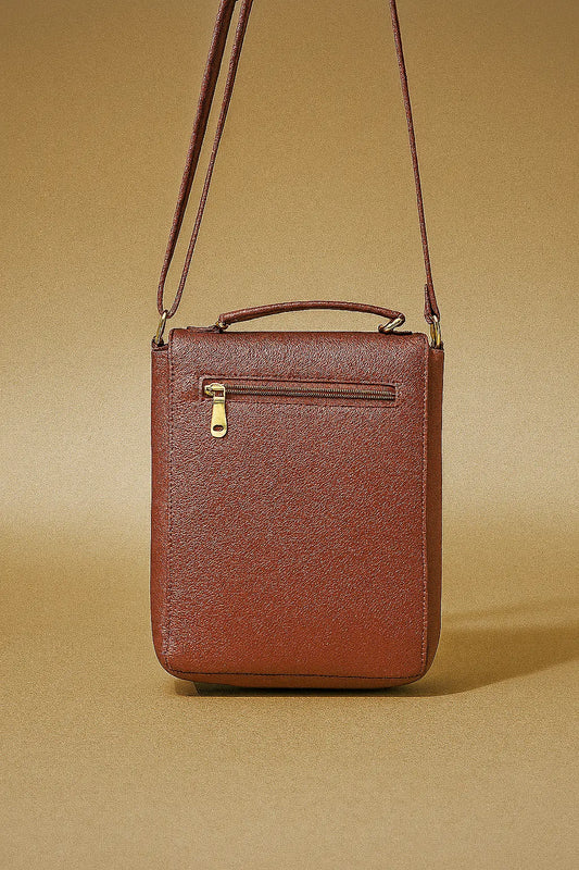 Minimalist Brown Leather Sling Bag Custom Leathers