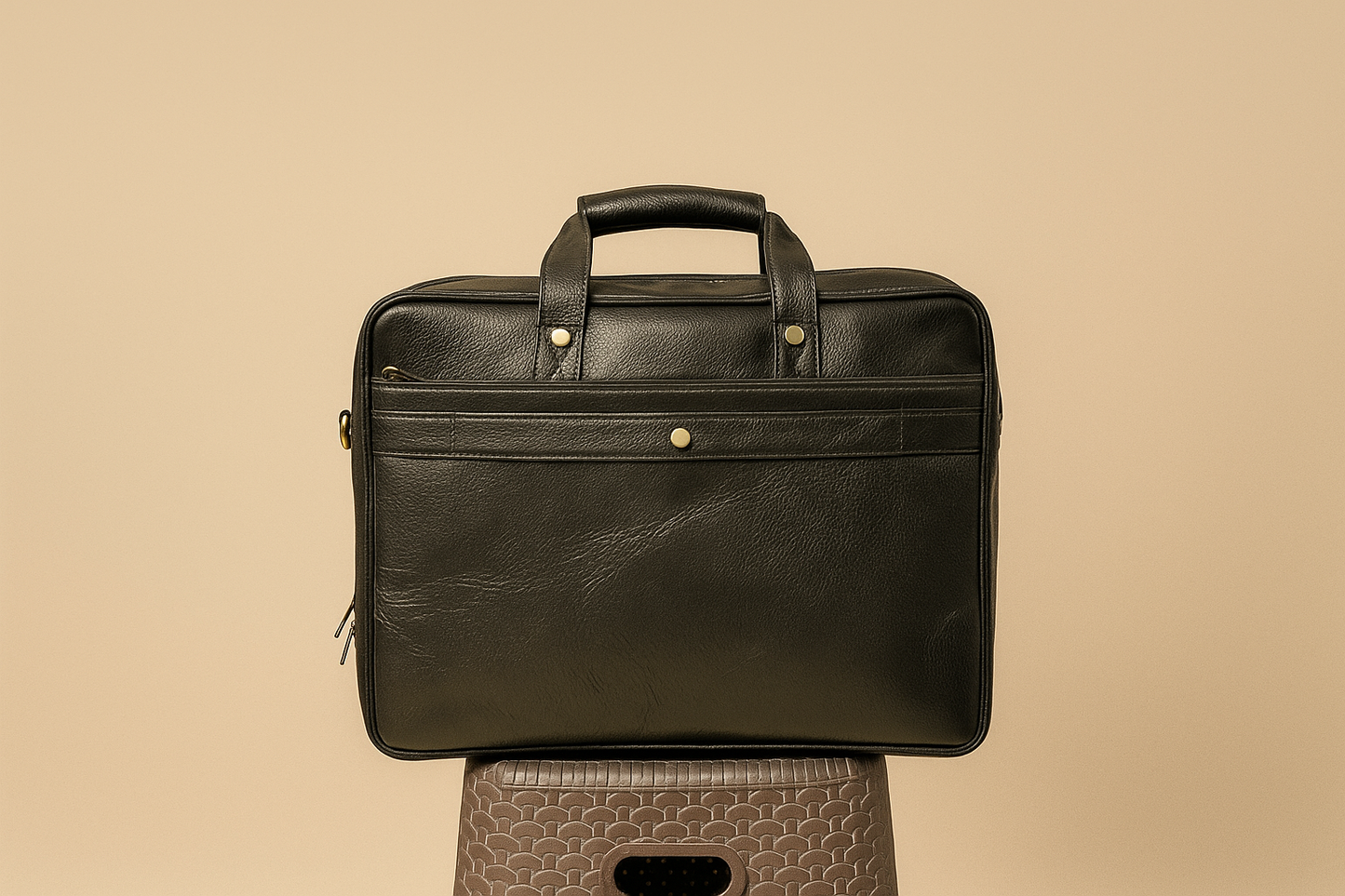 Classic Black Leather Office Bag